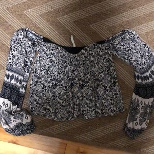 SOLEMIO Floral/Boho Off Shoulder Top